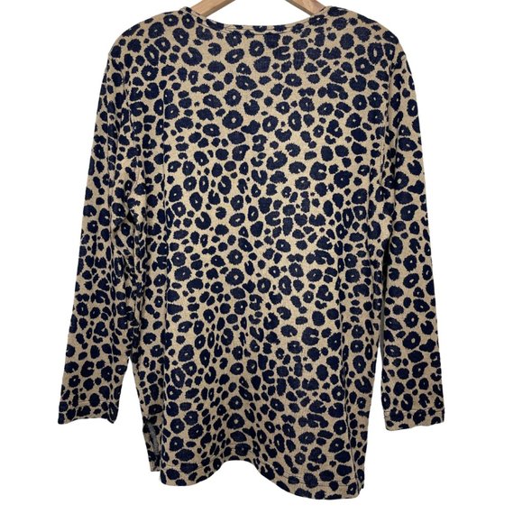CATHY DANIELS | Leopard Print Sweater With Light Shoulder Pads | Size S - Picture 5 of 10